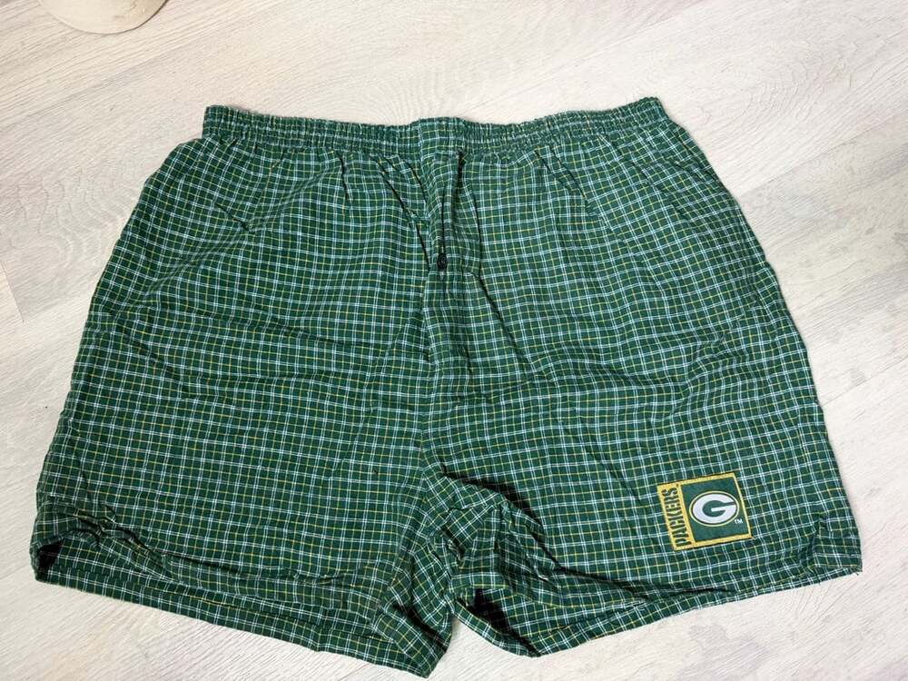 NFL Game Day Green Bay Packers Boxer Shorts Size X-Large Plaid Green